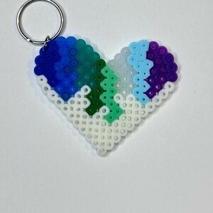 Heart keychain handmade perler beads